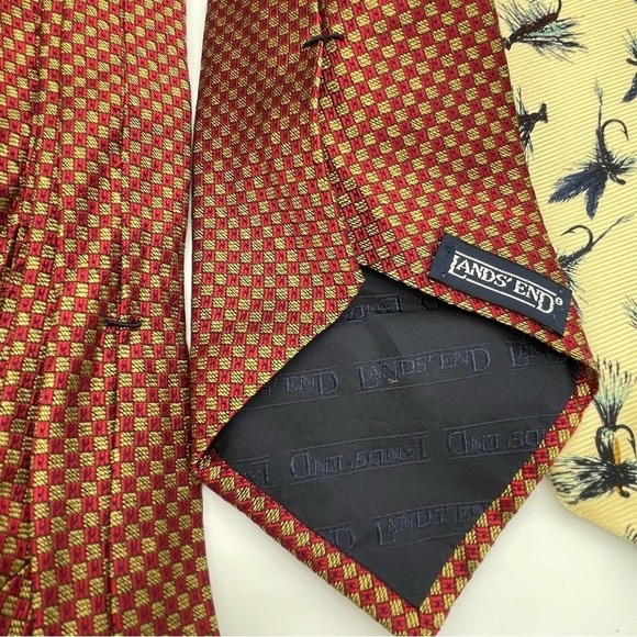 Lands’ End Set of 3 100% Silk Men’s Long Ties - Picture 6 of 9